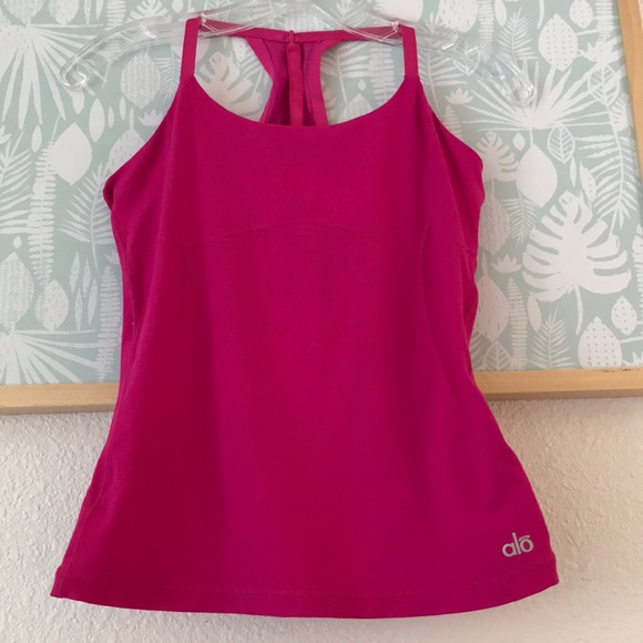 ALO Yoga Tops - Alo Yoga hot pink bra tank top XS